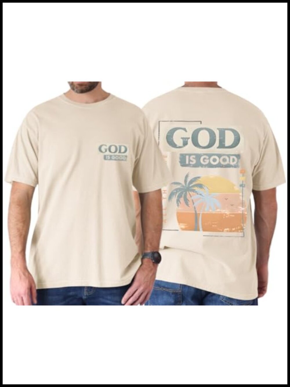 Men's Christian Graphic T-Shirt Cotton Faith Tee Casual Beach Summer